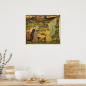 ヴィンテージイエスキリストとの宗教的なタペストリーベビー ポスター (キッチン)