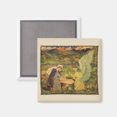 ヴィンテージイエスキリストとの宗教的なタペストリーベビー マグネット (正面/裏面)