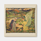 ヴィンテージイエスキリストとの宗教的なタペストリーベビー マグネット (正面)