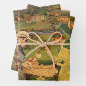 ヴィンテージイエスキリストとの宗教的なタペストリーベビー ラッピングペーパーシート (インサイチュ)