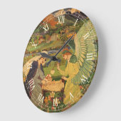 ヴィンテージイエスキリストとの宗教的なタペストリーベビー ラージ壁時計 (傾斜)