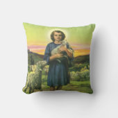 ヴィンテージイエスキリストベビー子羊 クッション (正面)