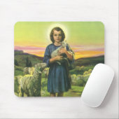 ヴィンテージイエスキリストベビー子羊 マウスパッド (マウス)