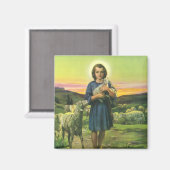 ヴィンテージイエスキリストベビー子羊 マグネット (正面/裏面)