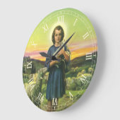 ヴィンテージイエスキリストベビー子羊 ラージ壁時計 (傾斜)