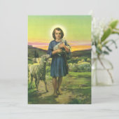 ヴィンテージイエスキリストベビー子羊 招待状 (スタンド正面)