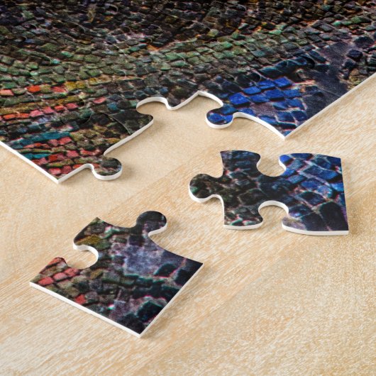 ヴィンテージイエスキリストポートレート中世モザイク ジグソーパズル (側面)