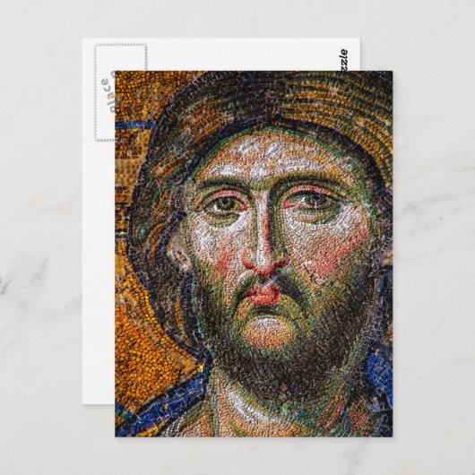 ヴィンテージイエスキリストポートレート中世モザイク ポストカード (正面/裏面)