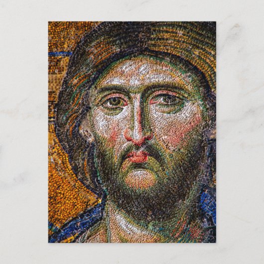 ヴィンテージイエスキリストポートレート中世モザイク ポストカード (正面)