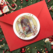 ヴィンテージイエスメアリージョセフ出生フローラホリデイ ラウンドシール