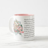 ヴィンテージイエスヴァージンメアリーフローラメモリア祈りの言葉 ツートーンマグカップ (正面左)