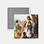 ヴィンテージイエス様、すべての子どもたちを愛する磁石 マグネット (正面/裏面)