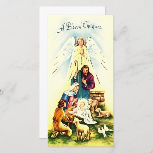 ヴィンテージイエス賛美ア・クリスマス シーズンカード (正面/裏面)