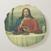 ヴィンテージイエス・キリストとのエマウスでの晩餐 ラウンドクッション (裏面)