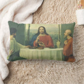 ヴィンテージイエス・キリストとのエマウスでの晩餐 ランバークッション (ブランケット)