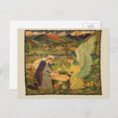 ヴィンテージイエス・キリストとのベビー宗教タペストリー ポストカード (正面/裏面)