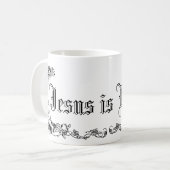 ヴィンテージイエス・キリストは主ですMug コーヒーマグカップ (正面左)