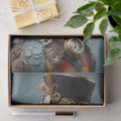 ヴィンテージイエローアンドブルースチームパンクパロット 薄葉紙 (ギフト)