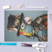 ヴィンテージイエローアンドブルースチームパンクパロット 薄葉紙 (クラフト)