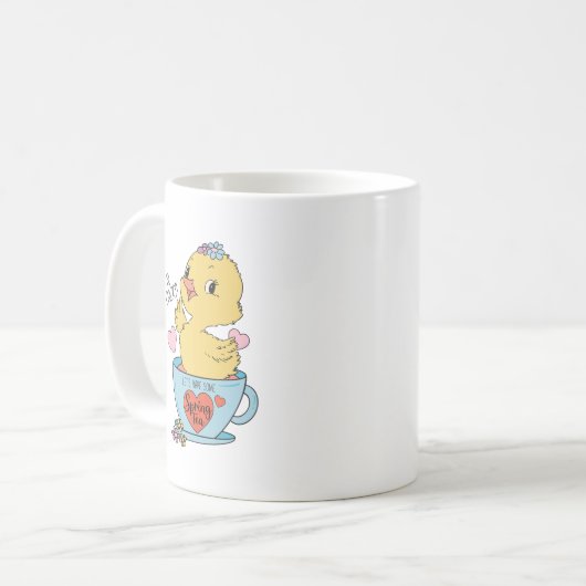 ヴィンテージイエローイースターシック コーヒーマグカップ (正面左)