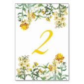 ヴィンテージイエローウォーター色フローラボタニッ結婚クス テーブルナンバー (正面)