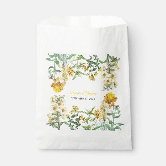 ヴィンテージイエローウォーター色フローラボタニッ結婚クス フェイバーバッグ (正面)