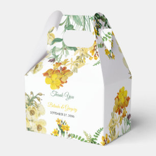 ヴィンテージイエローウォーター色フローラボタニッ結婚クス フェイバーボックス