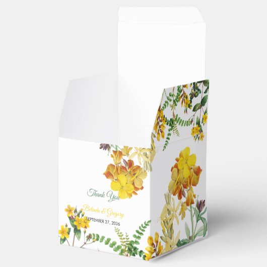 ヴィンテージイエローウォーター色フローラボタニッ結婚クス フェイバーボックス (オープン)