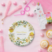 ヴィンテージイエローウォーター色フローラボタニッ結婚クス ペーパープレート (パーティー)