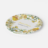 ヴィンテージイエローウォーター色フローラボタニッ結婚クス ペーパープレート (アングル)