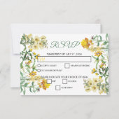 ヴィンテージイエローウォーター色フローラボタニッ結婚クス 出欠カード (正面)