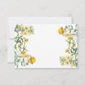 ヴィンテージイエローウォーター色フローラボタニッ結婚クス 出欠カード (裏面)