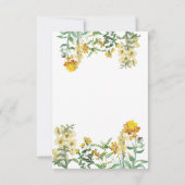 ヴィンテージイエローウォーター色フローラボタニッ結婚クス 出欠カード (裏面)