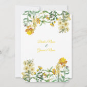 ヴィンテージイエローウォーター色フローラボタニッ結婚クス 招待状 (裏面)