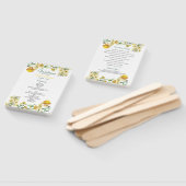 ヴィンテージイエローウォーター色フローラ結婚式 プログラム ハンドファン (組立なし)