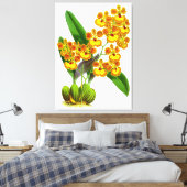 ヴィンテージイエローオレンジオーキッドフラワー – キャンバス印刷 キャンバスプリント (インサイチュ (寝室))