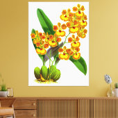 ヴィンテージイエローオレンジオーキッドフラワー – キャンバス印刷 キャンバスプリント (インサイチュ (リビング))