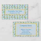 ヴィンテージイエローオレンジフラワーフローラ 名刺 (正面/裏面)