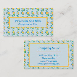 ヴィンテージイエローオレンジフラワーフローラ 名刺