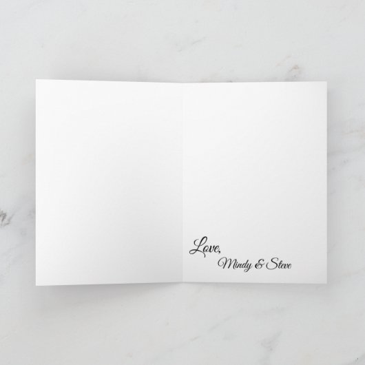 ヴィンテージイエローオーキッドフラワーカパーソナライズされたード カード (内部)