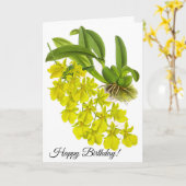 ヴィンテージイエローオーキッドフラワーカパーソナライズされたード カード (黄色い花)
