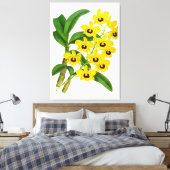 ヴィンテージイエローオーキッドフラワー-キャンバスプリント キャンバスプリント (インサイチュ (寝室))