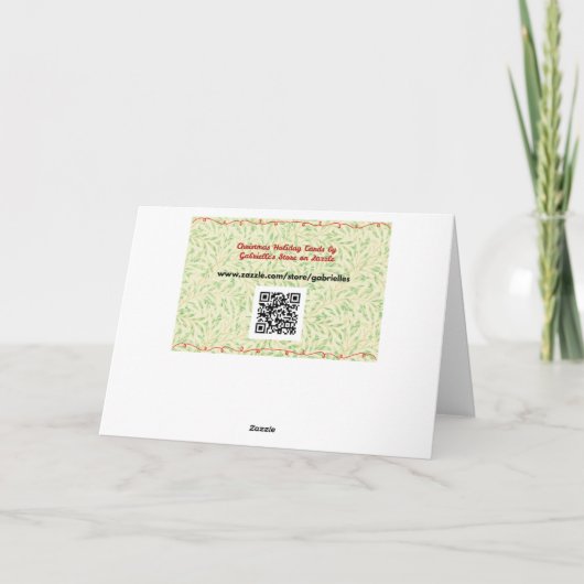 ヴィンテージイエローオーナメントスノーフレーククリスマスカード カード (裏面)