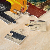 ヴィンテージイエローカーバイザアマルフィコーストポジターノ ジグソーパズル (側面)