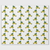 ヴィンテージイエローキャブタクシーのクリスマスパターン ラッピングペーパー (フラット)