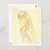 ヴィンテージイエロークラゲ葉書 ポストカード (正面/裏面)