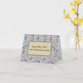 ヴィンテージイエローグリーン図解入りの、写真付きのフローラ誕生日 カード (黄色い花)