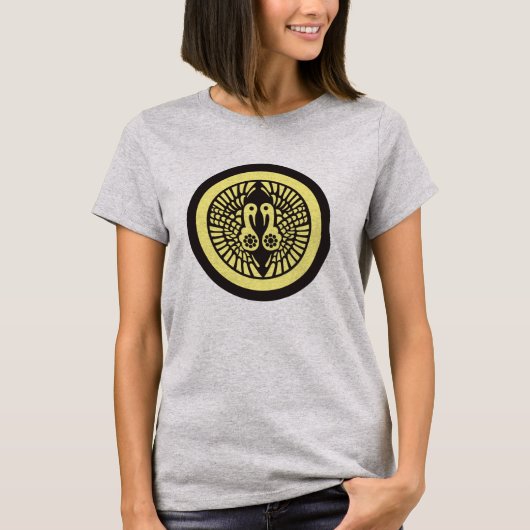 ヴィンテージイエローグレー一向一揆日本門東 Tシャツ (正面)