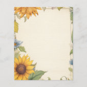 ヴィンテージイエローサンフラワースクラップブック紙 (裏面)