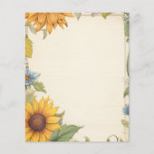 ヴィンテージイエローサンフラワースクラップブック紙 (正面)